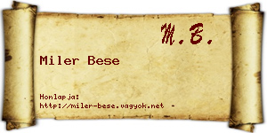 Miler Bese névjegykártya